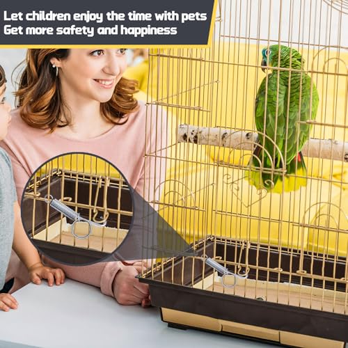 24pcs Silver Metal Finger Spring Hook Lock Spring Latch for Stabilized Bird，Cat， Hamster， Rabbit，Dog，Parrot，Hedgehog Pet Wire Cage Door (Silver)