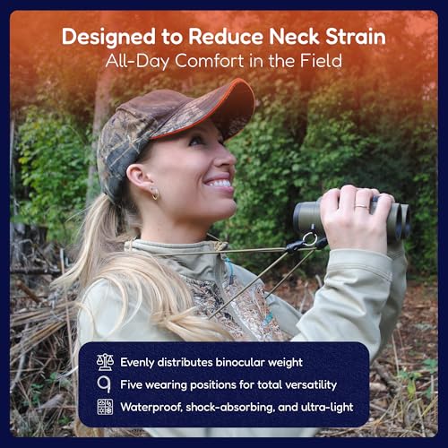 Premium Binocular Harness - Adjustable Chest Strap for Hunting, Birding & Hiking - Comfortable Waterproof Quick-Release System (Pink) - color: Pink