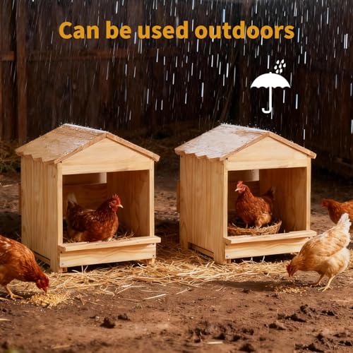 Wooden Chicken Nesting 32x29x38cm Portable Chicken Coop with Detachable Ramp, Indoor/Outdoor Hen House for Egg Laying - Can be Wall-Mounted or Ground Use, Easy Clean Poultry Supplies for Backyard Farm - size: 12.6"L x 11.8"W x 15.0"H