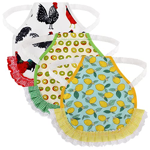 PETKNOWS 3 Pack Chicken Saddles for Hens with Elastic Straps | Cotton Fabric, Feather Protection for Small Medium Large Hens, Wing Elastic Straps, Hen Apron Care Supplies - color: Red Yellow Green