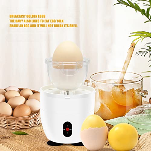 Electric Egg Scrambler in Shell, Golden Egg Spinner Hard Boiled Egg Mixer for Babies, Soft Silicone Pad, Two Way Rotation, Save Time and Effort (US Plug)