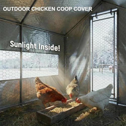 Outdoors Chicken Coop Cover 6.6x6.6x6.6ft All-Weather （Covers Only） | Premium 600D Oxford Fabric – Waterproof, Snowproof & UV-Resistant Outdoor Chicken Coop Protection - size: 79.0"L x 79.0"W x 79.0"H