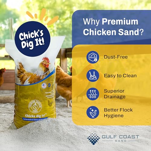 Premium Chicken Sand 50 lbs (8-Pack) – Dust-Free, Odor-Control Bedding for Chicken Coops, Nesting Boxes, and Runs – Natural Poultry Litter, 400 lbs Total - size: 8 Pack