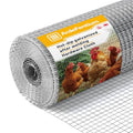 16in x 10ft Hardware Cloth Chicken Wire -1/2 Inch 19 Gauge Hot Dipped Galvanized After Welding Welded Wire Mesh, Rust-Proof Fencing for Gardens, Chicken Coops & Poultry Netting - size: Silver-1/2inch 16inch×10ft