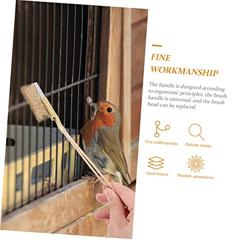 ibasenice 1set Bird Cage Cleaning Brush Handle Wire Cleaner for Maintenance for Bird Owners to and Fecal Practical Cleaning Tool - size: 22X3X2CM