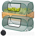 2-Pack Raised Garden Bed Covers, 45" x 22" x 17" Mesh Crop Cage, Pop-Up Plants Cover with 30% Shade Cloth for Seedlings Vegetables Fruits Flowers, Protects Against Birds Animals Pests with 16 Stakes - color: 2Pack-Green