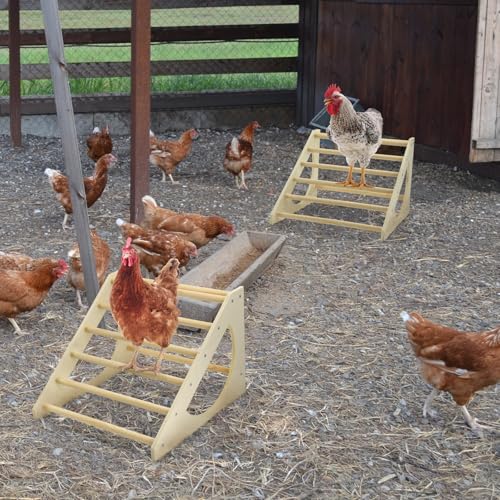 Chicken Roosting Bar Solid Wood Roosting Ladder Poultry Perch Stand Jungle Gym for Backyards Chicken Coops Farms Chicken Toy for Chicks Hens Roosters Large Birds Parrots Macaws S - size: Small