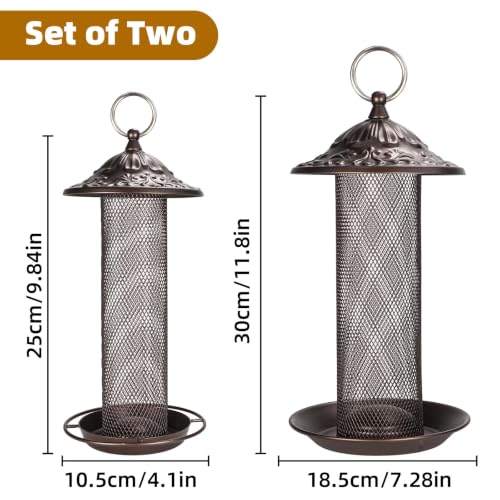Nyjer/Thistle Seeds Wild Bird Feeder 2 Pack,All-Metal Material | Easy to Clean, Squirrel-Proof,Save Bird Seed,Easy-Refill Top, Rust Resistant, Long Lasting,360 Degree Perch - size: 2Pack