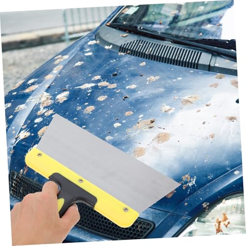 TOYANDONA Large Stainless Steel Bird Droppings Scraper Tool Durable Bird Poop Cleaner with Ergonomic Handle for Bird Cage Cleaning and Maintenance