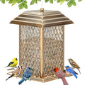 Bird Feeder, 6LB Large Capacity Metal Bird Feeders for Outdoor Hanging | Heavy Duty, 4 Perches, Drain Holes, Easy to Fill, Sturdy Wild Birdfeeder, For Outside Garden Yard - color: Large, 6 lbs