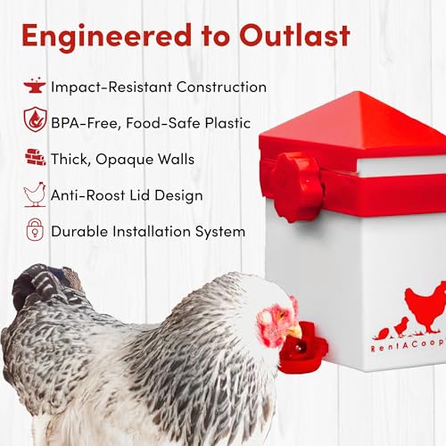 RentACoop 64oz Chicken Drinker with 2 Versatile Nipples