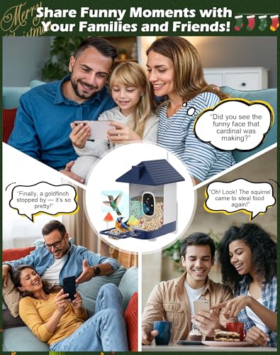 Smart Bird Feeder with Camera,5200mAh Battery with Solar Panel,4K Native Resolution Live View,AI Species Identification,Auto Capture & Instant Arrival Alert, Ideal Gift for Bird Lovers -Blue - color: Blue