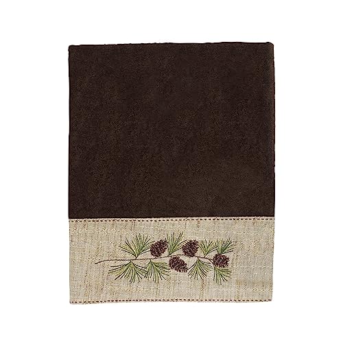 Avanti Linens - 3pc Towel Set, Soft & Absorbent Cotton Towels (Pine Branch Collection) - color: Mocha, size: 3pc Towel Set