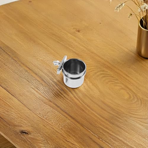 Yardwe 2pcs Stainless Steel Bird Food Bowl Clamp Holders with Hanging Feeders for Parrot Cage, Small 4.4cm 5.5cm Feeding Dish Cups Suitable for Cockatiel Budgie Parakeet