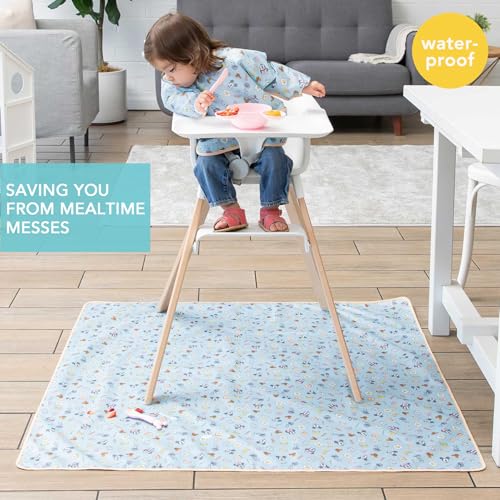 Bumkins Disney Baby Splat Mat for Under High Chair, Babies Toddlers Eating Mess Mat, Waterproof Reusable Cloth for Arts and Crafts, Play Mat for Kids, Floor or Table, Fabric 42inx42in, Mickey & Minnie - color: C5 Mickey & Minnie