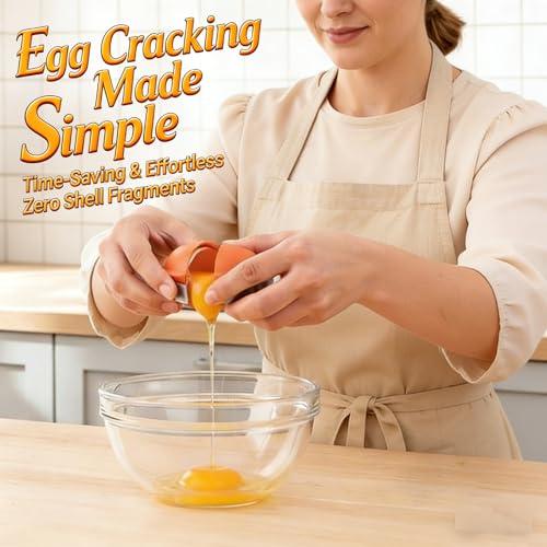 Stainless Steel Egg Biscuit and Separator, Handheld Bottle Opener for Raw Eggs and Hard Boiled Eggs, Multi-functional Kitchen Gadgets for Easy Peel and Egg White Separation (2) (2)