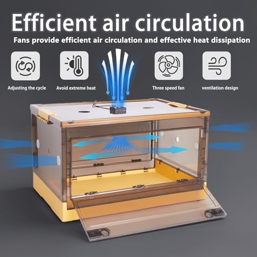 Puppy Incubator with Heating and Fan, Ideal Incubator for Puppies and Kittens with Puppy Heating Bed Mat, Ensures Good Ventilation and Temperature Control for Newborn Pets (86L)