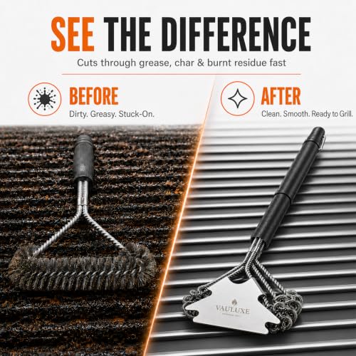 18 Inch Bristle Free Grill Brush, BBQ Cleaner with Spiral Spring Head, Steel Scraper