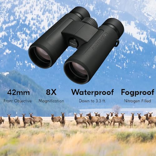 Prostaff P3 8x42 (16776) Black Binoculars Bundle with Lens Pen, and Cloth - High Powered Compact Adult Binoculars for Hunting, Bird Watching, and Hiking Essentials, Zoom Lightweight Travel - style: P3 8x42