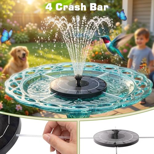 AISITIN 2.5W Solar Fountain, Solar Water Pump with 6 Nozzles & 4 Fix Rods | 2026 New Solar Bird Bath Fountains for Gardens, Small Pools, Ponds, Fish Tanks and Outdoor Water Features