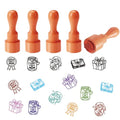 AHANDMAKER 5 Styles Mini Mother's Day Wooden Rubber Stamp, World's Best Mom I Love You Mom Gift Box Stamps for Greeting Card DIY Making Scrapbooking Stamping Pottery Clay Crafting - style: Mother's Day