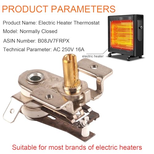 Fielect 2pcs Thermostat Adjustable Electric Heater Heating Temperature Controller 250V 16A N.C - size: 2pcs