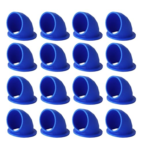 PIAOLGYI 16 Pcs 1.5 Inches Quail Feeder Ports,DIY Automatic Poultry Feeder,No Waste DIY Feed Ports(Blue) - color: Blue