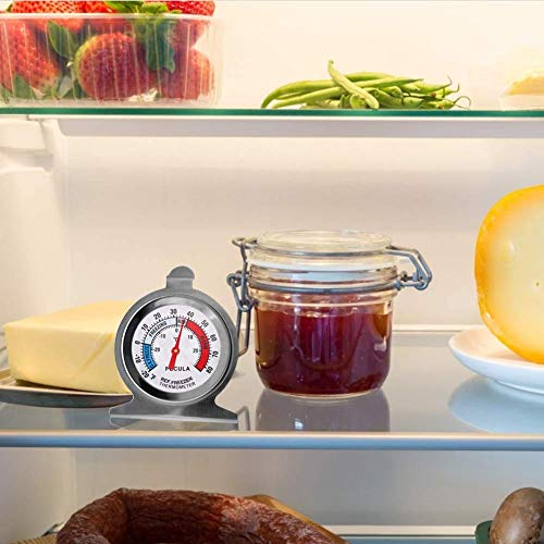 2 Pack Refrigerator Thermometer, 30-30°C/20-80°F, Classic Fridge Thermometer Large Dial with Red Indicator Thermometer for Freezer Refrigerator Cooler - size: 2pack