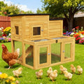 Small Chicken Coop, Chicken Run, Wooden Poultry Quail Hutch Pet Cage | Asphalt Openable Roof, Non-Slip Ramp, Pull-Out Removable Tray, Ideal for Backyard Outdoor Use - color: Yellow