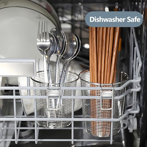 Dish Rack, Stainless Steel Kitchen Drain Basket, Compact Utensil Drying Rack Dishwasher Accessory, Hanging Cutlery and Utensil Organizer, Set of 2 - size: 2pcs Hanging Utensil Holder