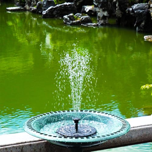 Solar Fountain, 1.5W Solar Bird Bath Fountains Pump Floating Solar Powered Water Fountain with 6 Nozzles and Fixer, Solar Fountain for Bird Bath, Outdoors, Garden, Pond, Pool - color: Black-1.5w
