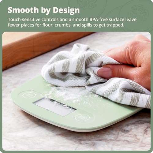 Greater Goods Food Scale, Slim & Compact Build, 1g Precision (Sage Green) | Digital Kitchen Scale for Cooking, Meal Prep & Portion Control, Tare, Auto Shut-Off, g/oz/lb/ml Conversion & Calorie Tracking - color: Sage Green
