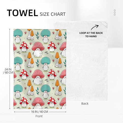 Cute Mushroom Kitchen Towels Decorative Set of 2, Funny Dish Towels | Absorbent Dish Cloths Set Tea Towels Hand Towels for Kitchen Baking Cooking Bathroom Decor - color: Cute Mushroom