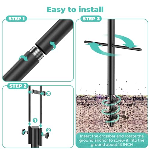 Bird Feeder Hook for Outdoor, 82 Inch Hevy Duty Bird Feeder Poles, Bird Feeder Stand Station, Garden Hook for Hanging Plants, Lanterns, Hummingbird Feeders