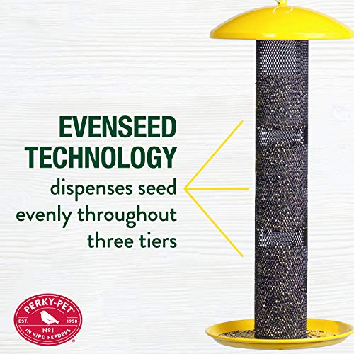 Perky-Pet YSSF00346-2 Straight-Sided Thistle Seed Wire Mesh Tube Finch Bird Feeder | Wire Mesh, Metal Construction, Evenseed Technology, Circular Seed Tray, Hummingbird Feeders for Outdoors