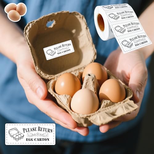 800Pcs Please Return Egg cartons Stickers,1.2”×2.75”Rectangular Farm Fresh Eggs Carton Labels roll self Adhesive Chicken Container Packaging Stickers - style: Return Egg Carton Stickers