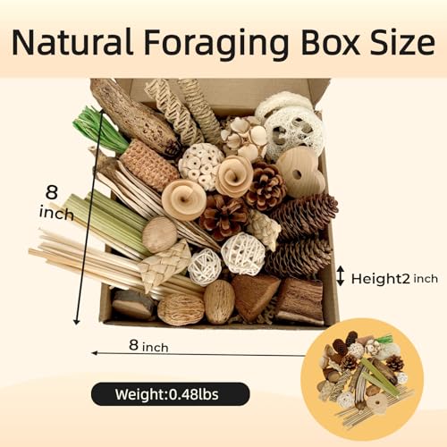40PCS Natural Foraging & Chew Parrot Toys, Shredding Box for Birds | Natural Bird Toy Set for Parakeets, Cockatiels, Conures & Lovebirds, Helps Reduce Stress & Cage Boredom - size: Large