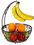 SimpleHouseware Fruit Basket Bowl with Banana Tree Hanger, Bronze - color: Bronze