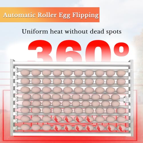 400 Eggs Incubator ，Automatic Incubator for Hatching Eggs, with Automatic Egg Turning and Temperature Humidity Control, Poultry Hatching Incubator for Chicken Duck Goose Quail Bird