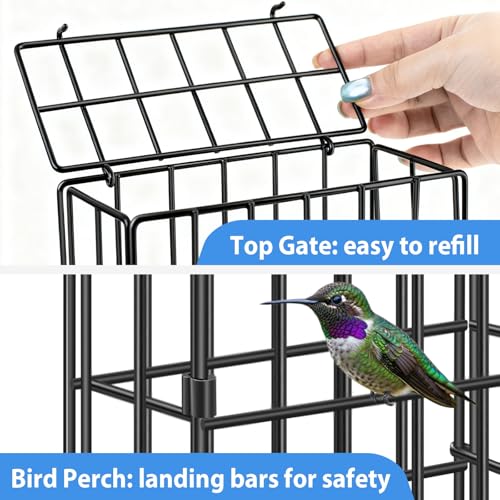 Harhana Reusable Metal Bird Nest Material Holder - Holds Cotton, Twigs & Pet Fur for 5 Bird Families