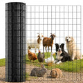 Welded Wire Fence Roll 16GA Black Coated Steel Wire Mesh, Heavy Duty Garden Fencing for Dog Fence, Poultry Enclosure, Vegetable Garden & Flower Border (36 in x 99 ft) - size: 36 in x 99 ft