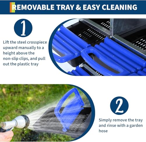 8-Hole Chicken Nesting Box with Removable Lid, Metal Chicken Coops with Roll Away Design/Easy Egg Collection/Ventilation Holes, for Chickens Coops, Duck and Hens - color: Blue, size: 8 holes with legs