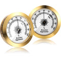 Frienda 2 Pcs Hydrometer 2 Inch Humidity Meter Cigar Humidor Hygrometers Round Cigar Hygrometer for Humidor Cabinet Cans(Gold) - color: Gold