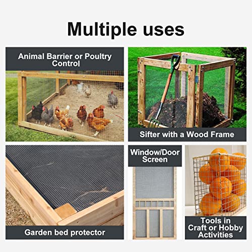 Hardware Cloth 1/4 inch 48 x 100 ft Wire Fencing: Galvanized Welded Garden Fence Roll Square Mesh 23 Gauge Chicken Rabbit Snake Cage Heavy Duty Welding Fencing - size: 1/4inch 48''x100'