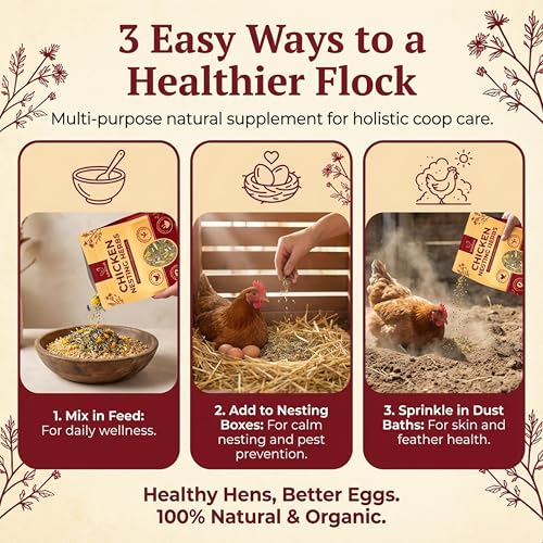21oz Premium Chicken Nesting Herbs — 100% Organic Nesting Chicken Herbs for Laying Hens — Coop Bedding Freshener for Better Egg Production & Quality — Fresh Coop Smell — For Chickens & Poultry