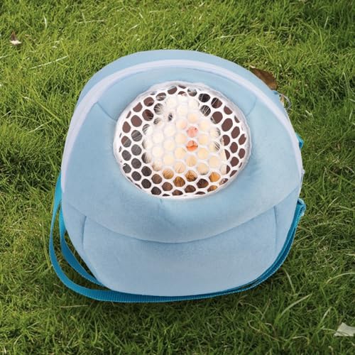 Hypeety Pet Carrier Bag Guinea Pig Breathable Portable Travel Bag, Blue | Breathable mesh pouch, hands-free sling outgoing backpack, secure zipper, for hedgehogs/hamsters/sugar gliders/chinchillas - color: Blue