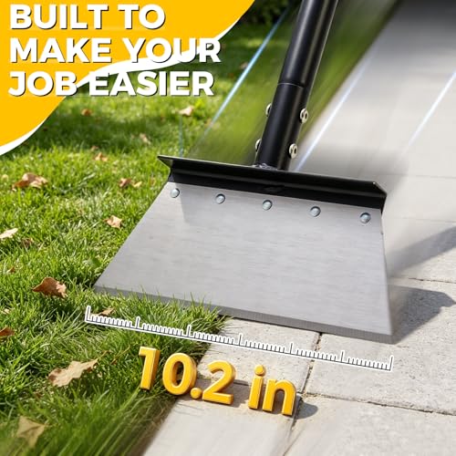 Garden Flat Shovel, 60" Floor Scraper with Adjustable Long Handle | Heavy Duty Multifunctional Cleaning Shovel, Metal Floor Scraper for Weeding, Scraping, Ice & Snow Removal, Sidewalk, Garden