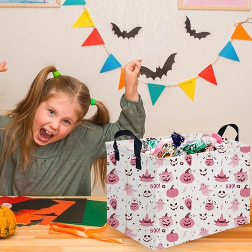 Rectangular Halloween Basket,Trick or Treat Basket for Boys and Girls,Waterproof collapsible storage box,Halloween Decor,Gift box(Ghost Face Halloween) - color: Ghost Face Halloween