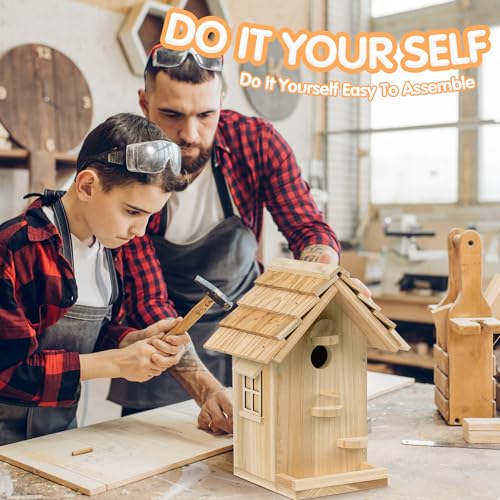 DIY Birdhouse Kit, Wooden Bird House for Adults to Build, DIY Bird House for Outside, Outdoor Woodworking Adult Crafts