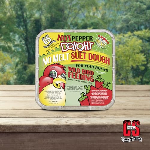 C&S Hot Pepper Delight No Melt Suet Dough 11.75 Ounces, 8 Pack - size: 11.75 Ounce (Pack of 8), style: Hot Pepper, 8 Pack